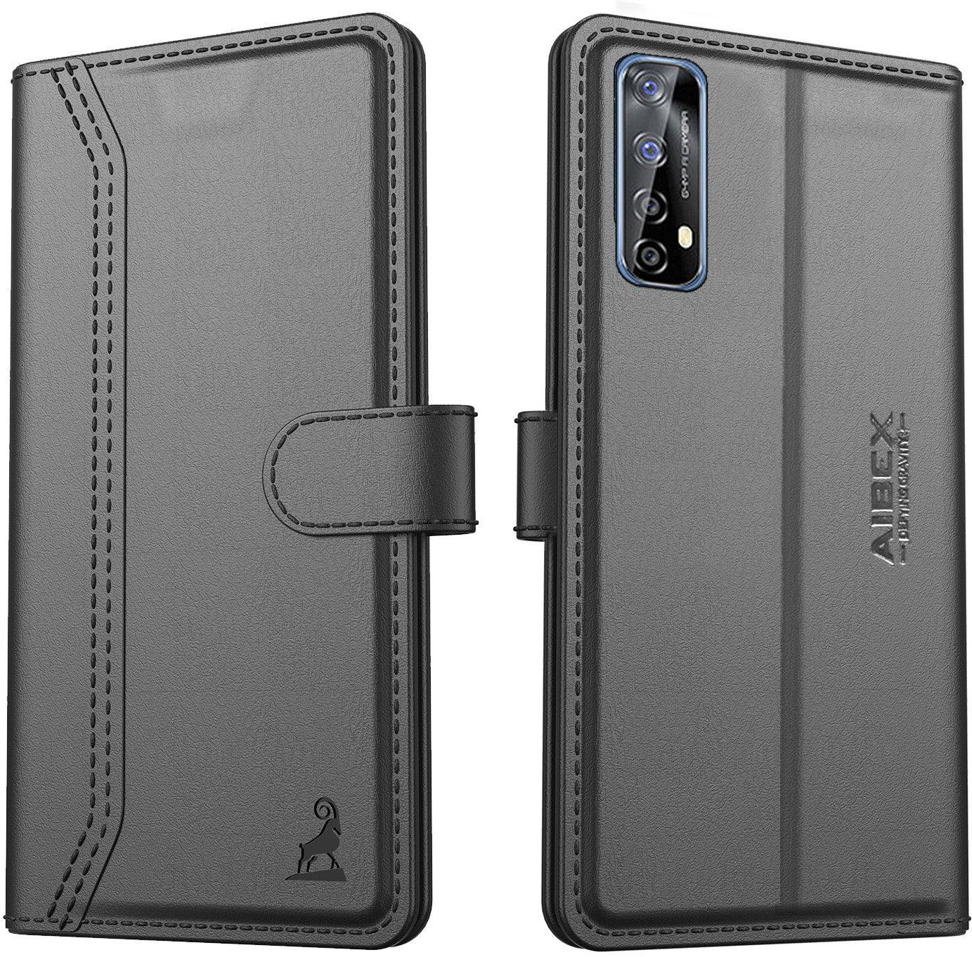 Realme 7 | Vegan |PU Leather|Foldable Stand & Pocket|Magnetic Closure - Aibex