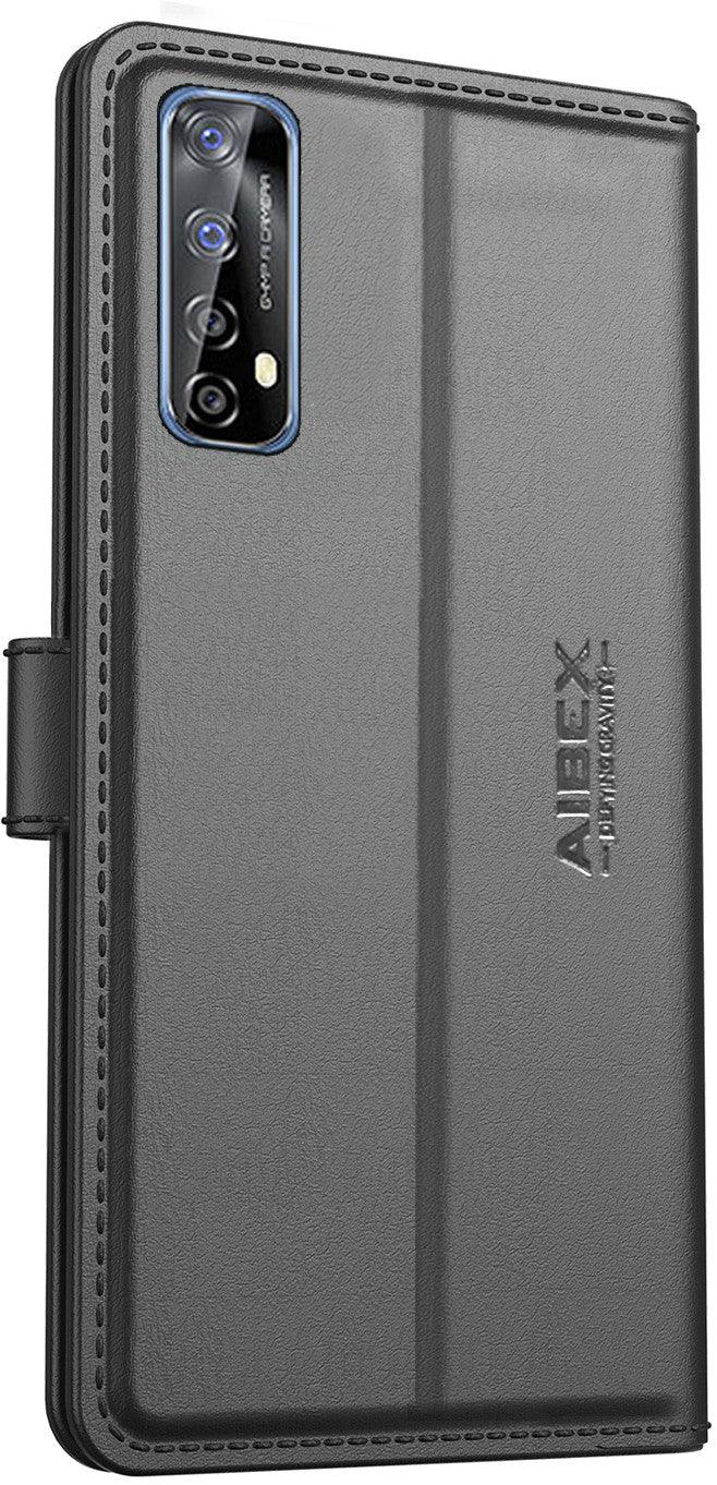 Realme 7 | Vegan |PU Leather|Foldable Stand & Pocket|Magnetic Closure - Aibex