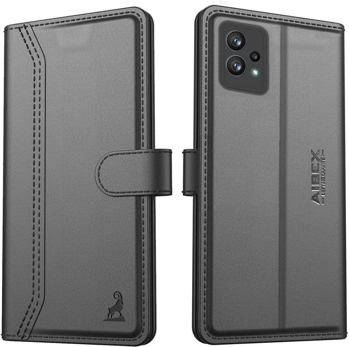 Realme 9 Pro 5G Aibex PU Leather Flip Cover Foldable Stand & Pocket Magnetic Closure - Aibex