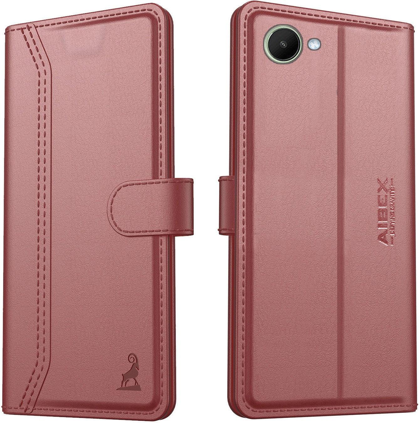 Realme C30 Aibex PU Leather Flip Cover Foldable Stand & Pocket Magnetic Closure - Aibex