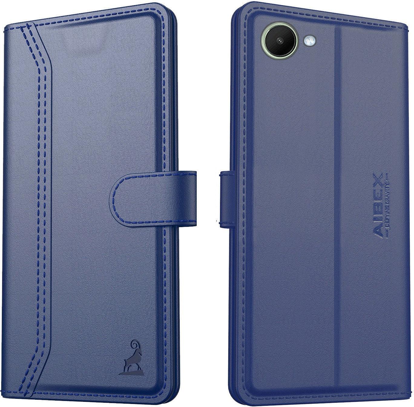 Realme C30 Aibex PU Leather Flip Cover Foldable Stand & Pocket Magnetic Closure - Aibex