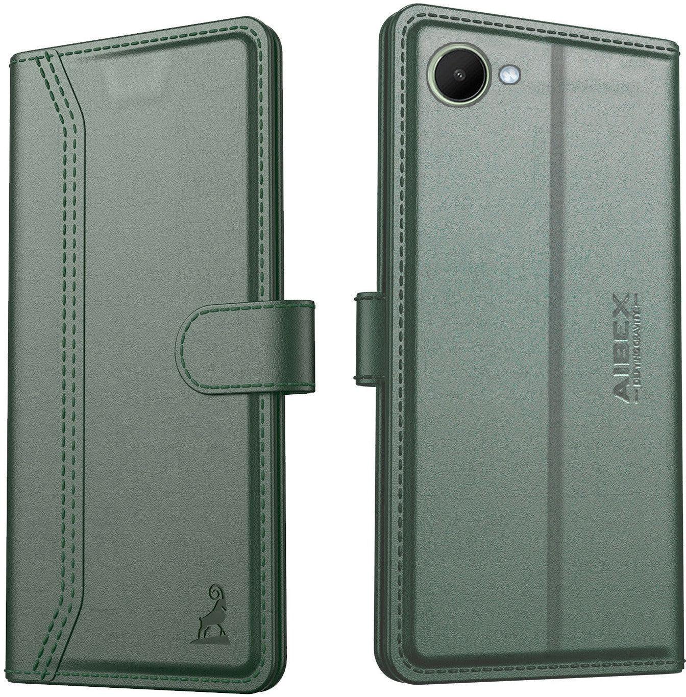 Realme C30 Aibex PU Leather Flip Cover Foldable Stand & Pocket Magnetic Closure - Aibex