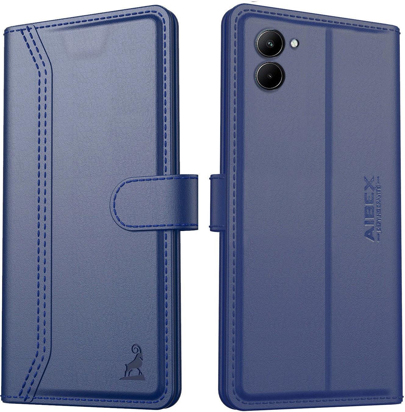Realme C33 Aibex PU Leather Flip Cover Foldable Stand & Pocket Magnetic Closure - Aibex