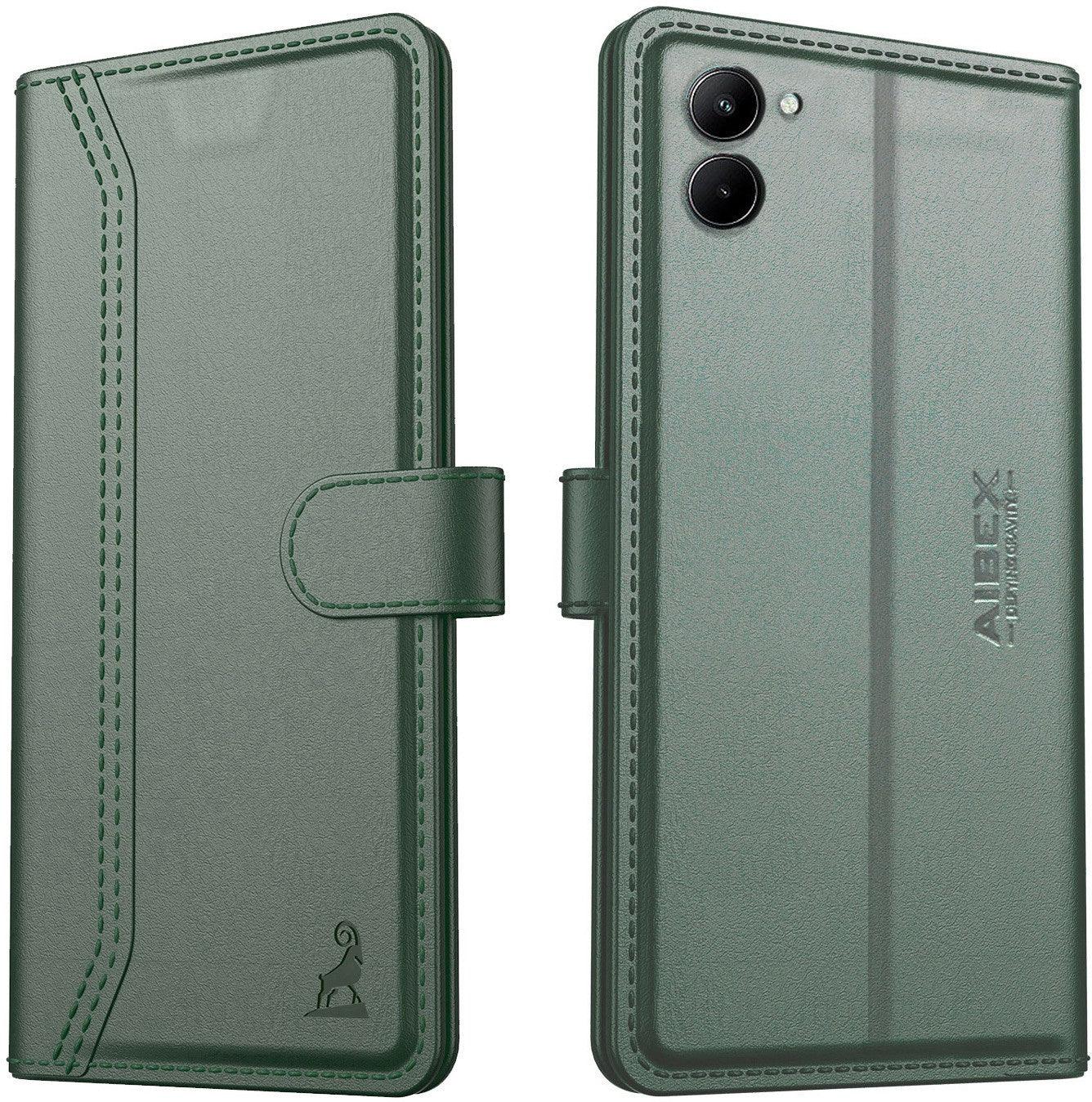 Realme C33 Aibex PU Leather Flip Cover Foldable Stand & Pocket Magnetic Closure - Aibex