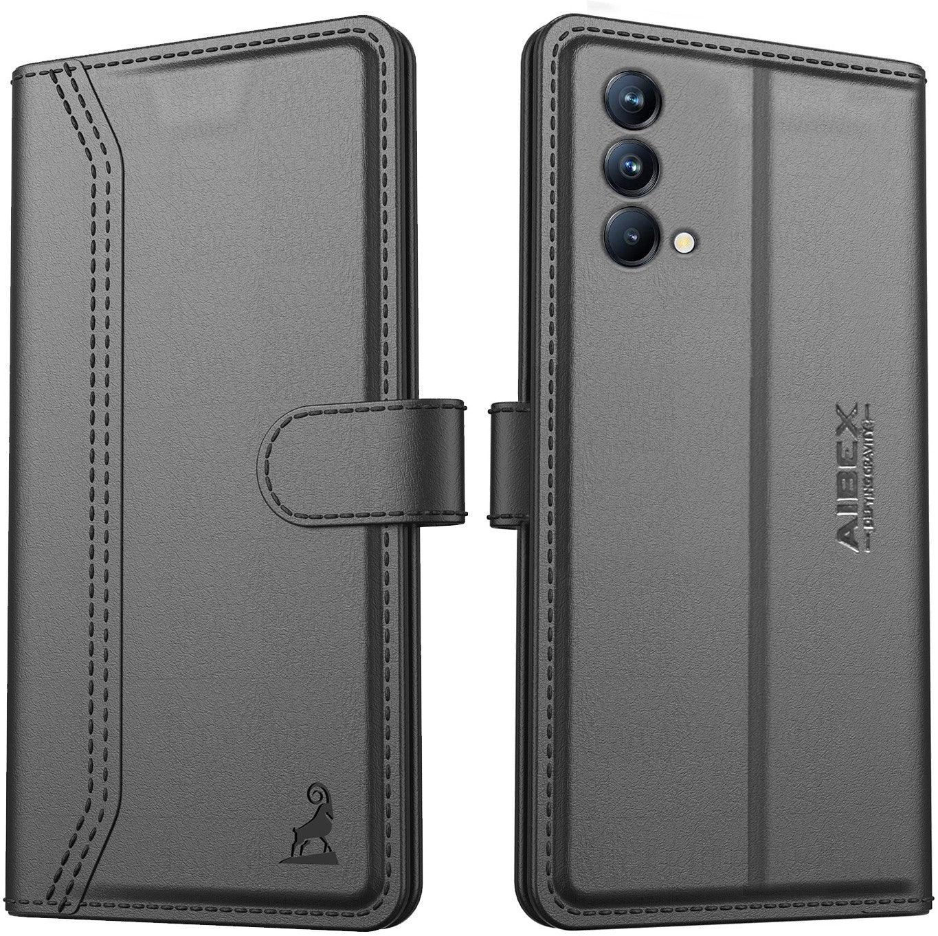 Realme GT Master Edition Aibex PU Leather Flip Cover Foldable Stand & Pocket Magnetic Closure - Aibex