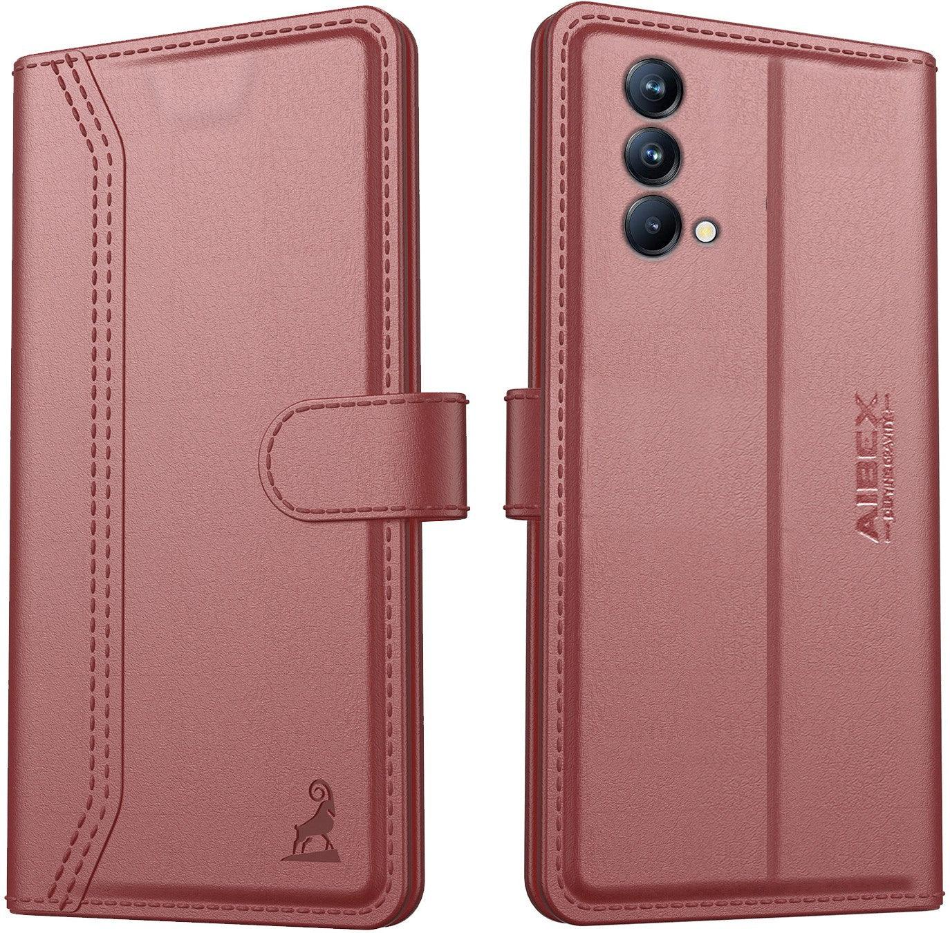 Realme GT Master Edition Aibex PU Leather Flip Cover Foldable Stand & Pocket Magnetic Closure - Aibex