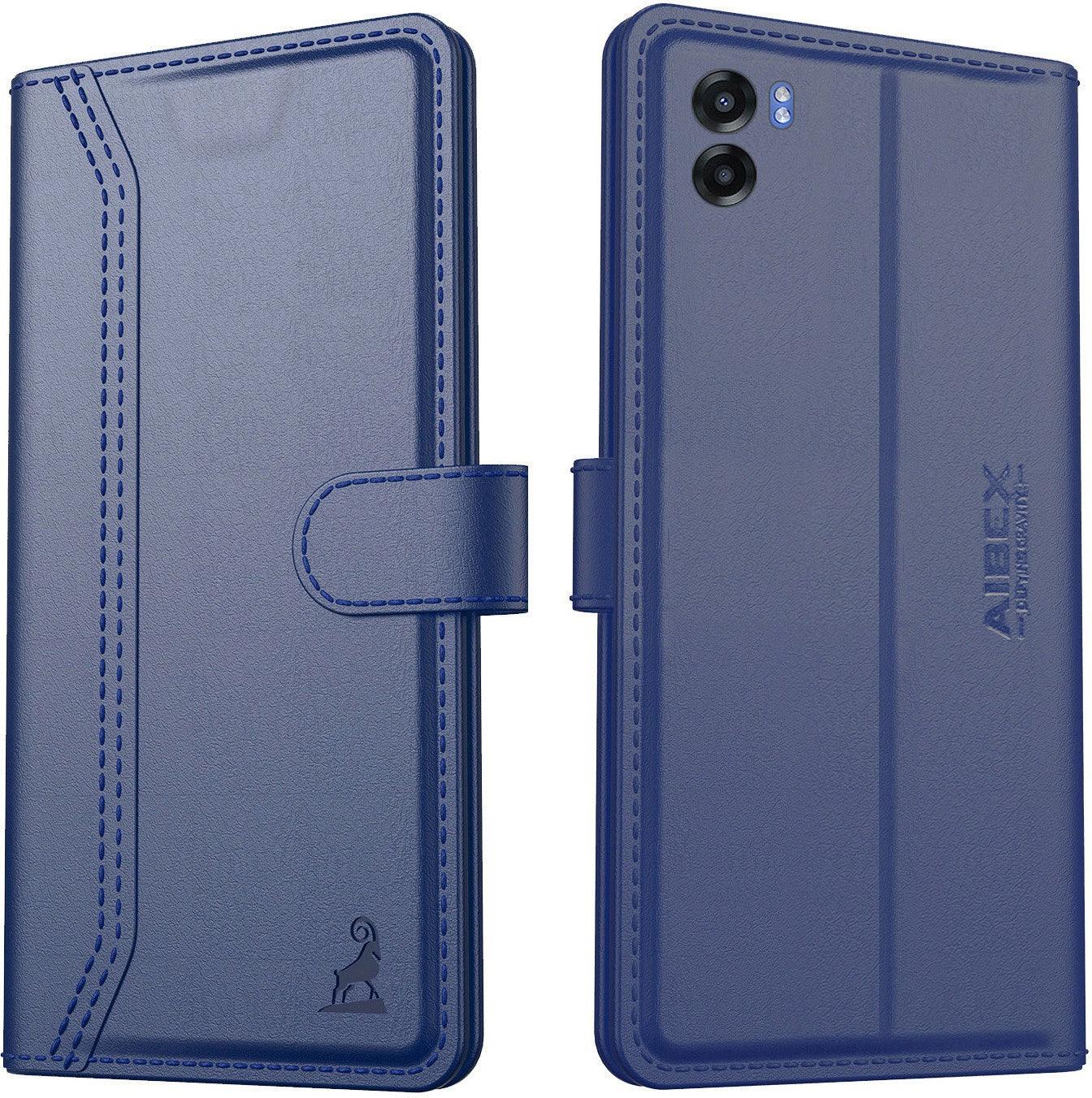 Realme Narzo 50 5G Aibex PU Leather Flip Cover Foldable Stand & Pocket Magnetic Closure - Aibex