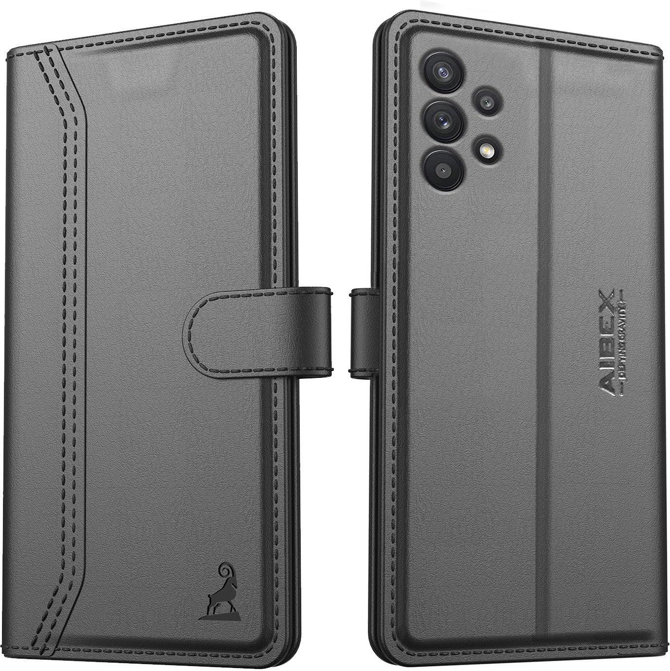 Samsung Galaxy M32 5G / A13 4G Aibex PU Leather Flip Cover Foldable Stand & Pocket Magnetic Closure - Aibex