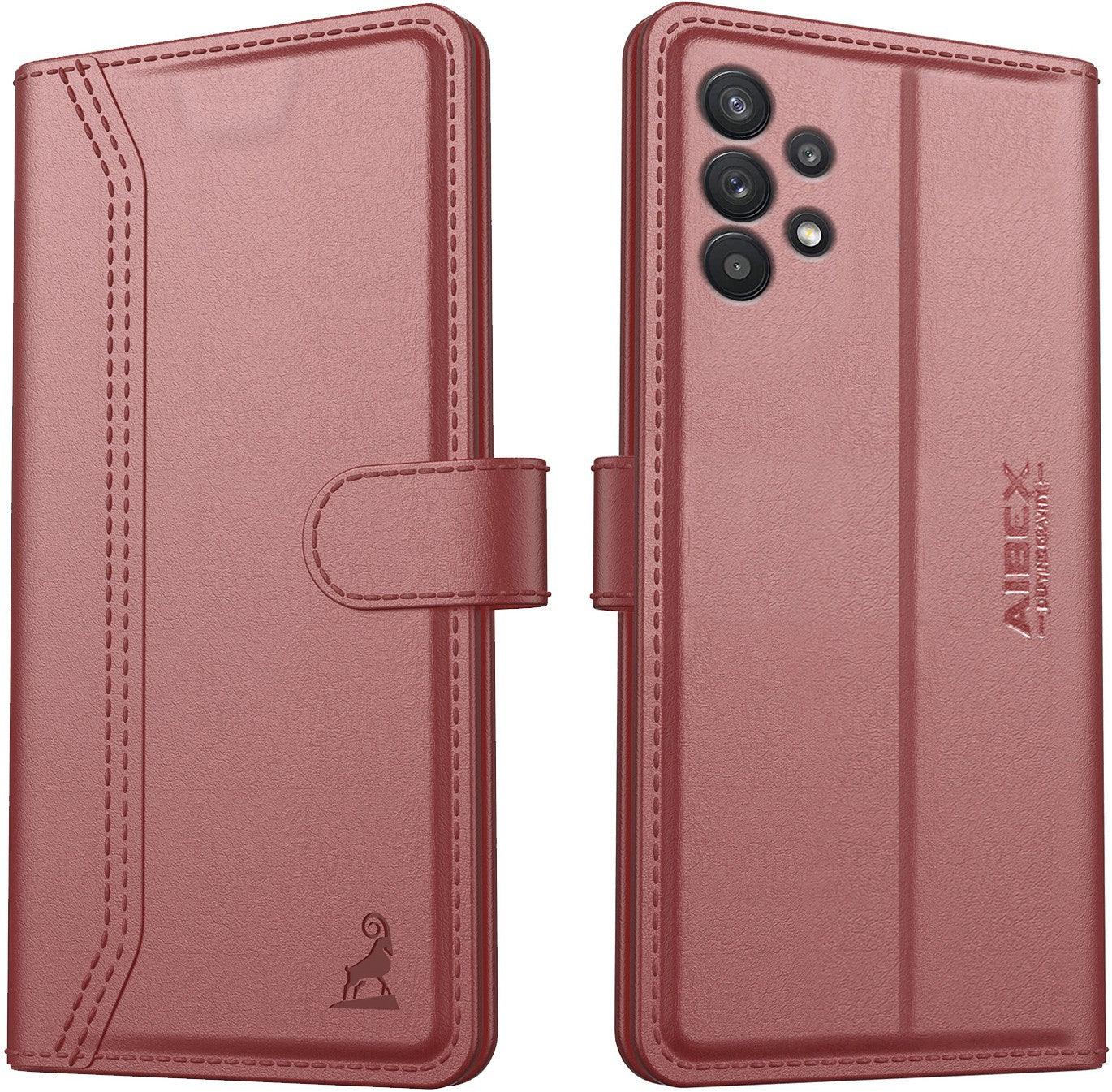 Samsung Galaxy M32 5G / A13 4G Aibex PU Leather Flip Cover Foldable Stand & Pocket Magnetic Closure - Aibex