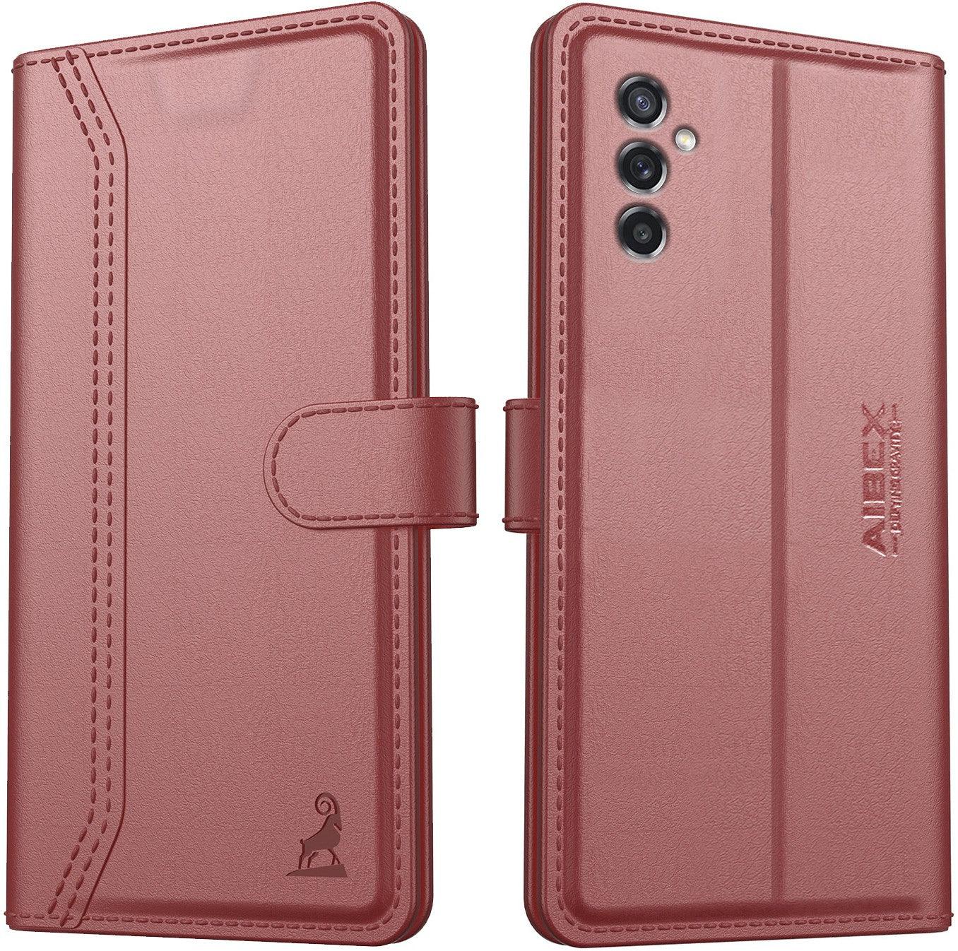 Samsung Galaxy M52 5G Aibex PU Leather Flip Cover Foldable Stand & Pocket Magnetic Closure - Aibex