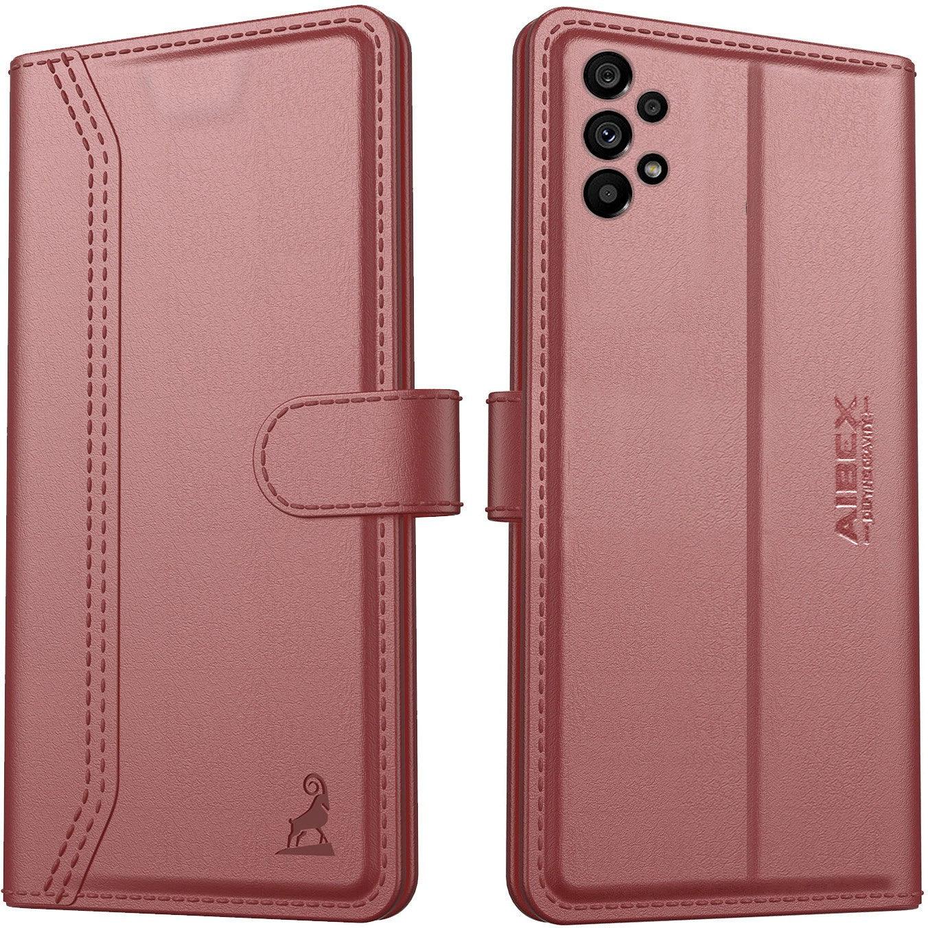 Samsung Galaxy A73 5G Aibex PU Leather Flip Cover Foldable Stand & Pocket Magnetic Closure - Aibex