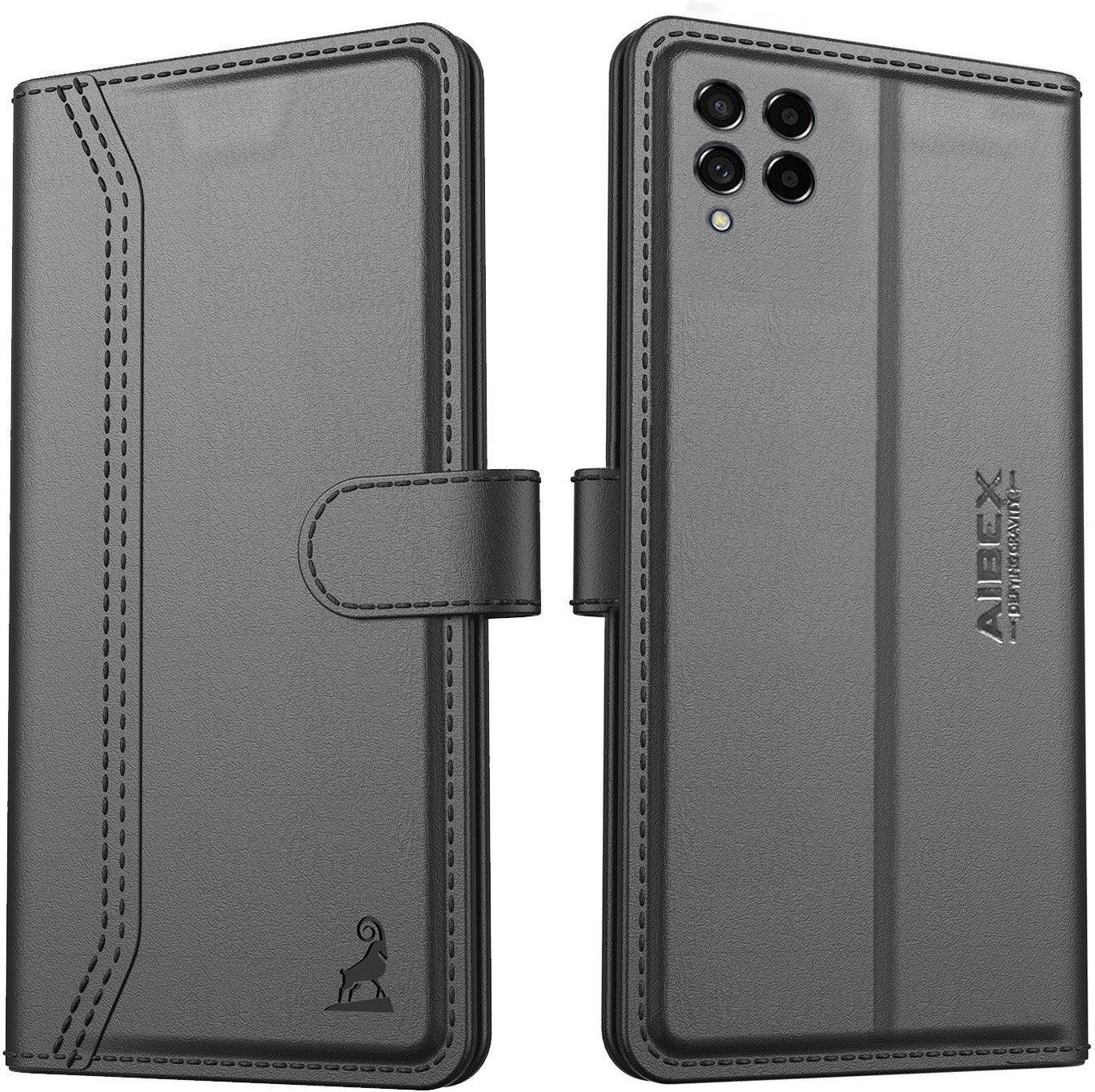 Samsung Galaxy M53 5G Aibex PU Leather Flip Cover Foldable Stand & Pocket Magnetic Closure - Aibex