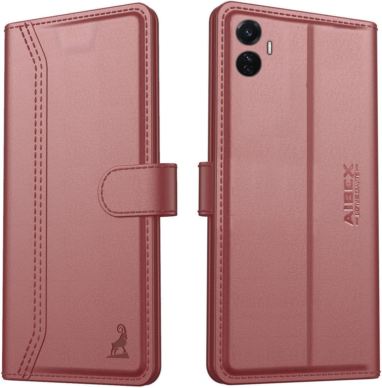 Vivo T1 Pro 5G Aibex PU Leather Flip Cover Foldable Stand & Pocket Magnetic Closure - Aibex