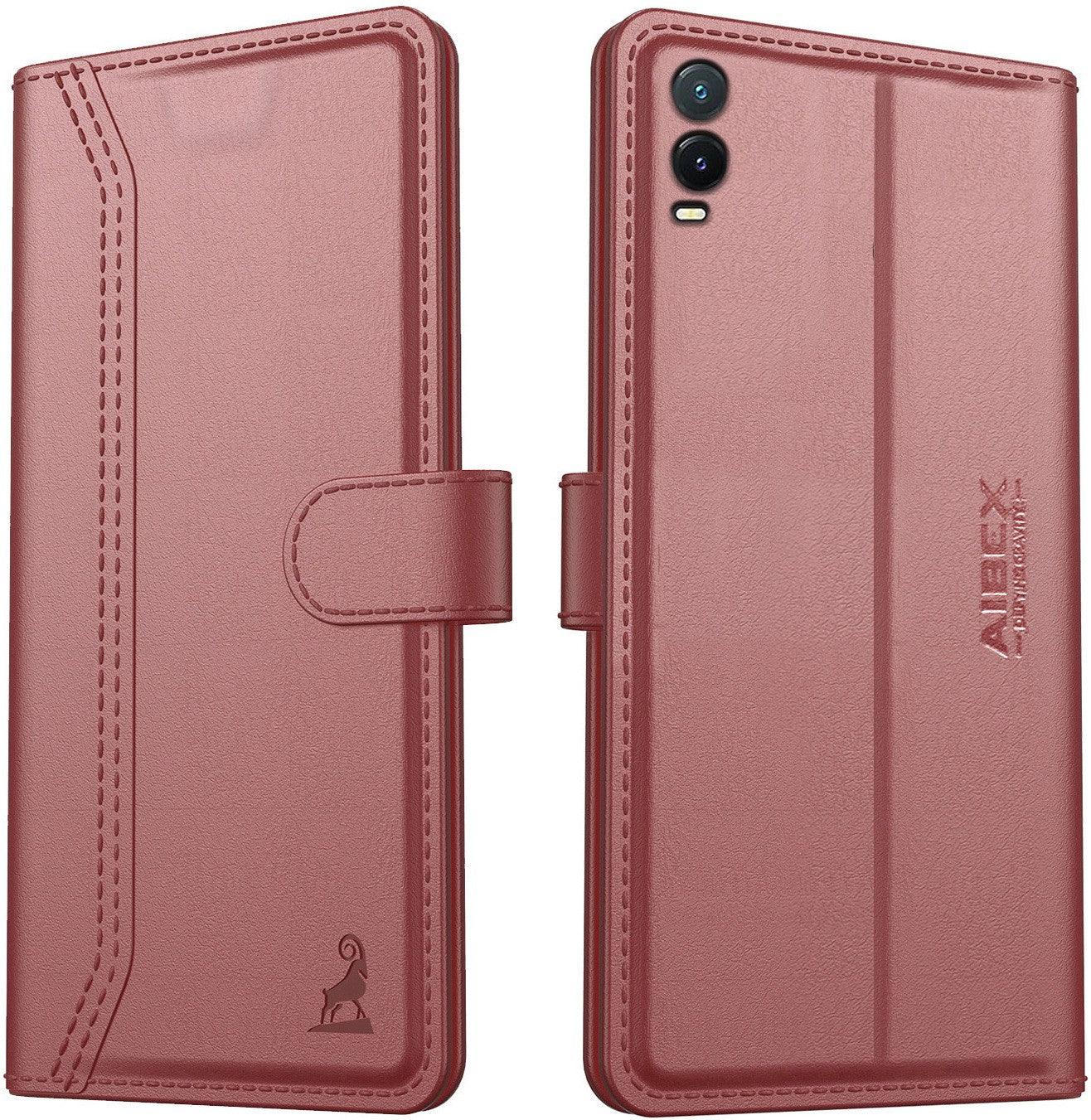 Vivo T1x Aibex PU Leather Flip Cover Foldable Stand & Pocket Magnetic Closure - Aibex