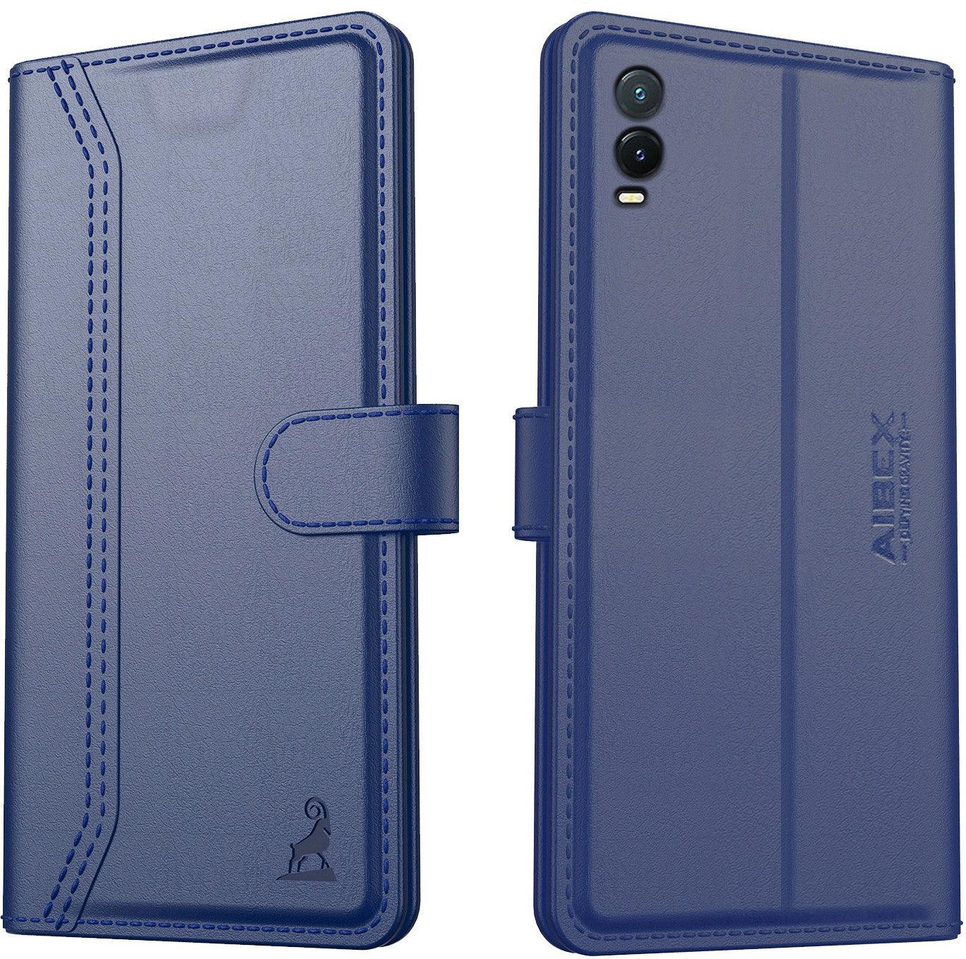 Vivo T1x Aibex PU Leather Flip Cover Foldable Stand & Pocket Magnetic Closure - Aibex
