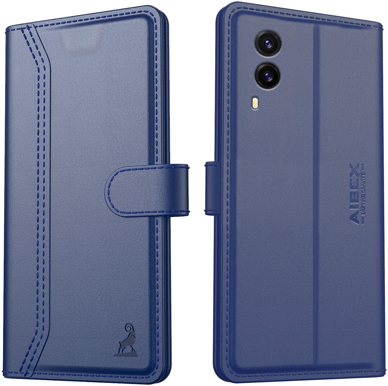 Vivo V21e 5G Aibex PU Leather Flip Cover Foldable Stand & Pocket Magnetic Closure - Aibex