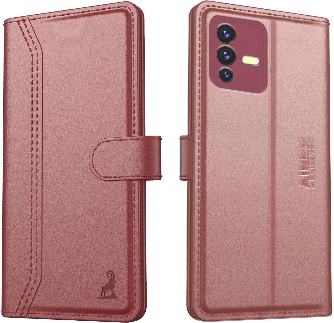 Vivo V23 Pro Aibex PU Leather Flip Cover Foldable Stand & Pocket Magnetic Closure - Aibex