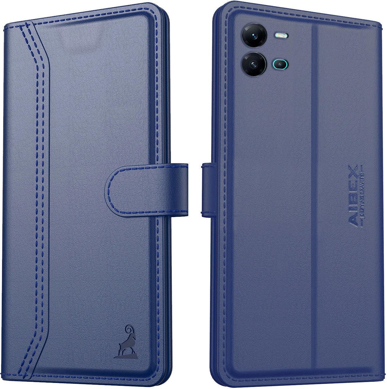 Vivo V25 5G Aibex PU Leather Flip Cover Foldable Stand & Pocket Magnetic Closure - Aibex