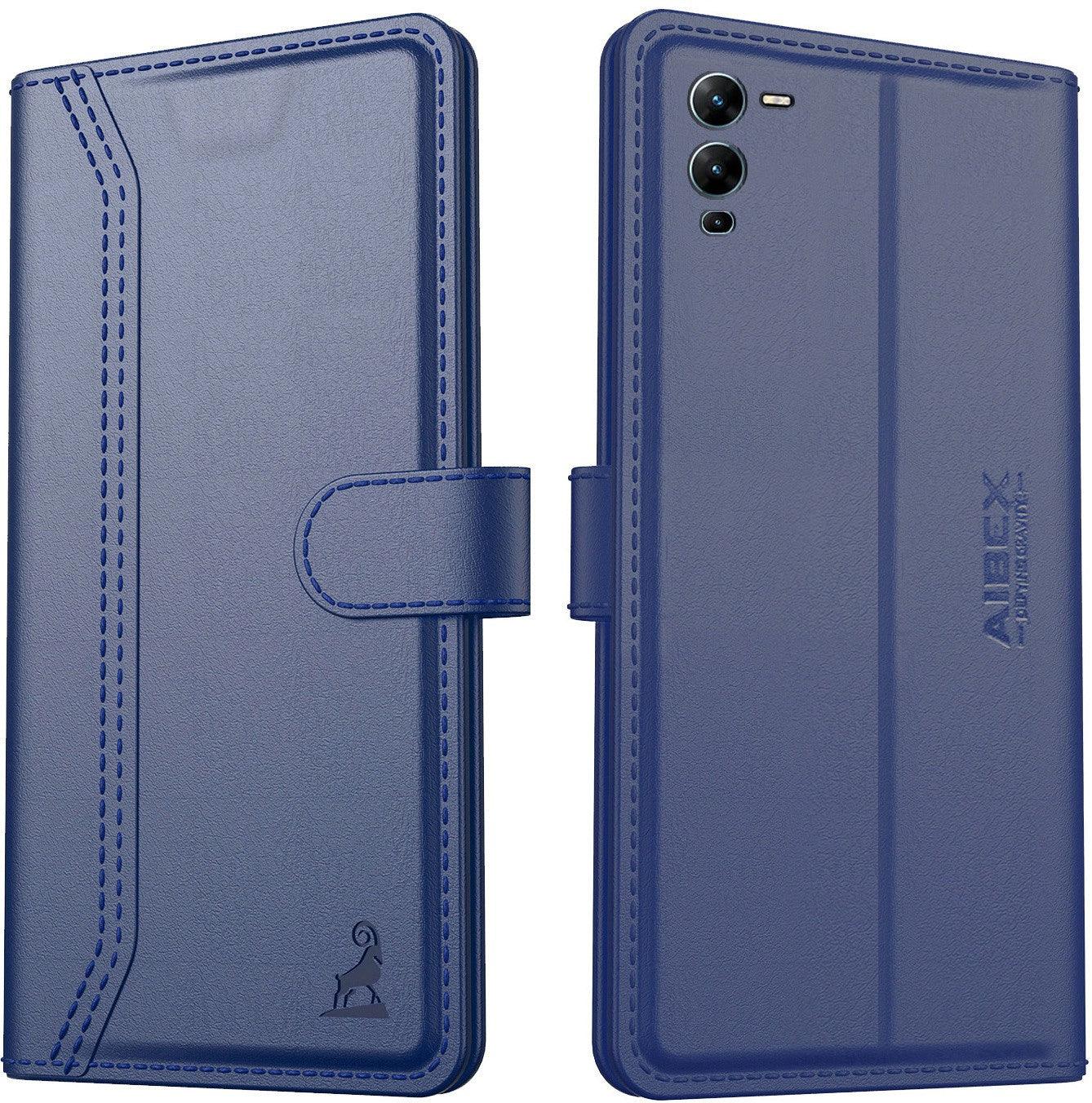 Vivo V25 Pro Aibex PU Leather Flip Cover Foldable Stand & Pocket Magnetic Closure - Aibex