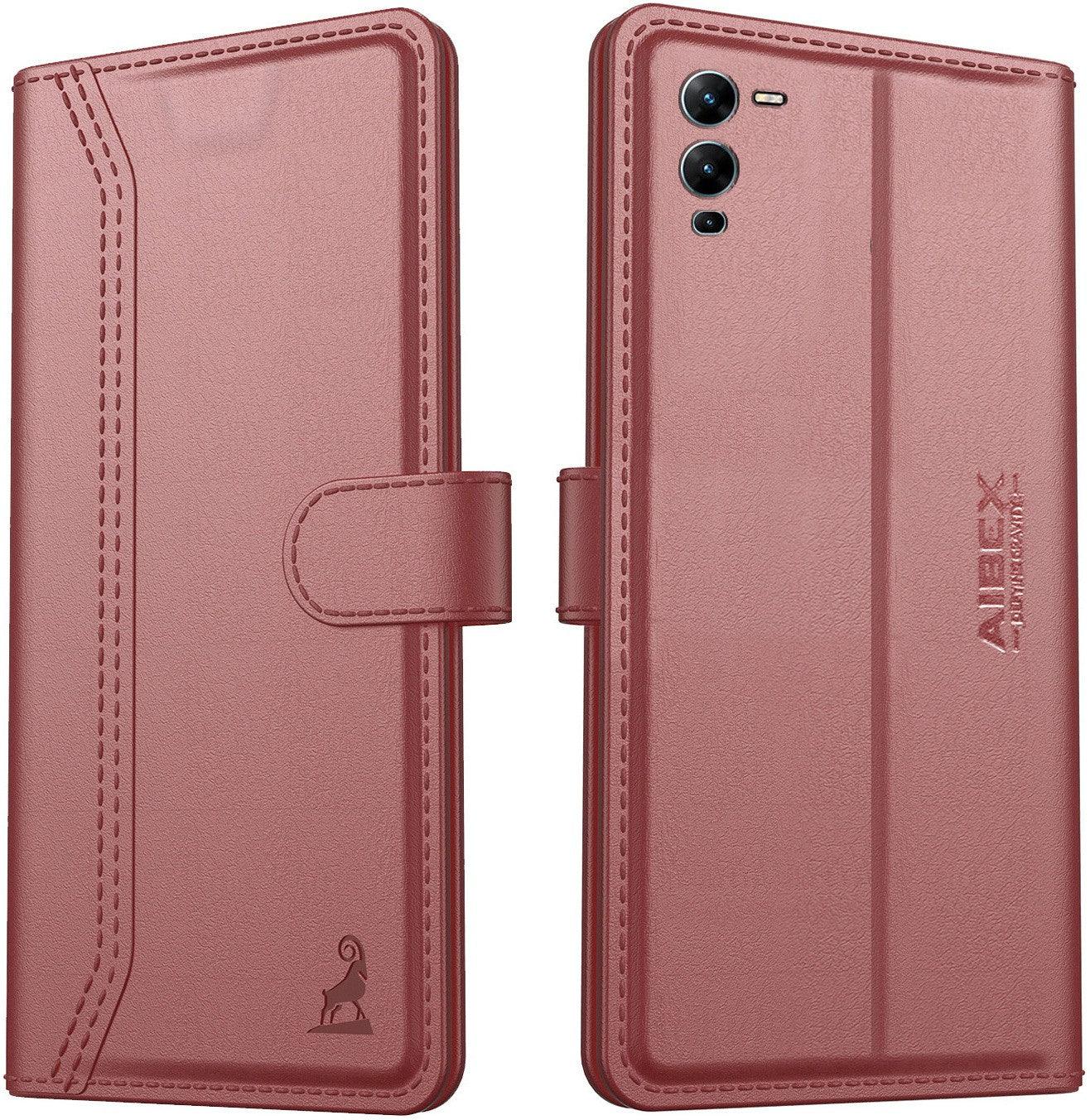 Vivo V25 Pro Aibex PU Leather Flip Cover Foldable Stand & Pocket Magnetic Closure - Aibex