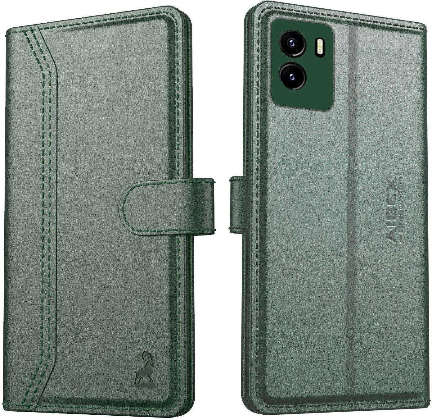 Vivo Y15s 2022 / Y01 Aibex PU Leather Flip Cover Foldable Stand & Pocket Magnetic Closure - Aibex