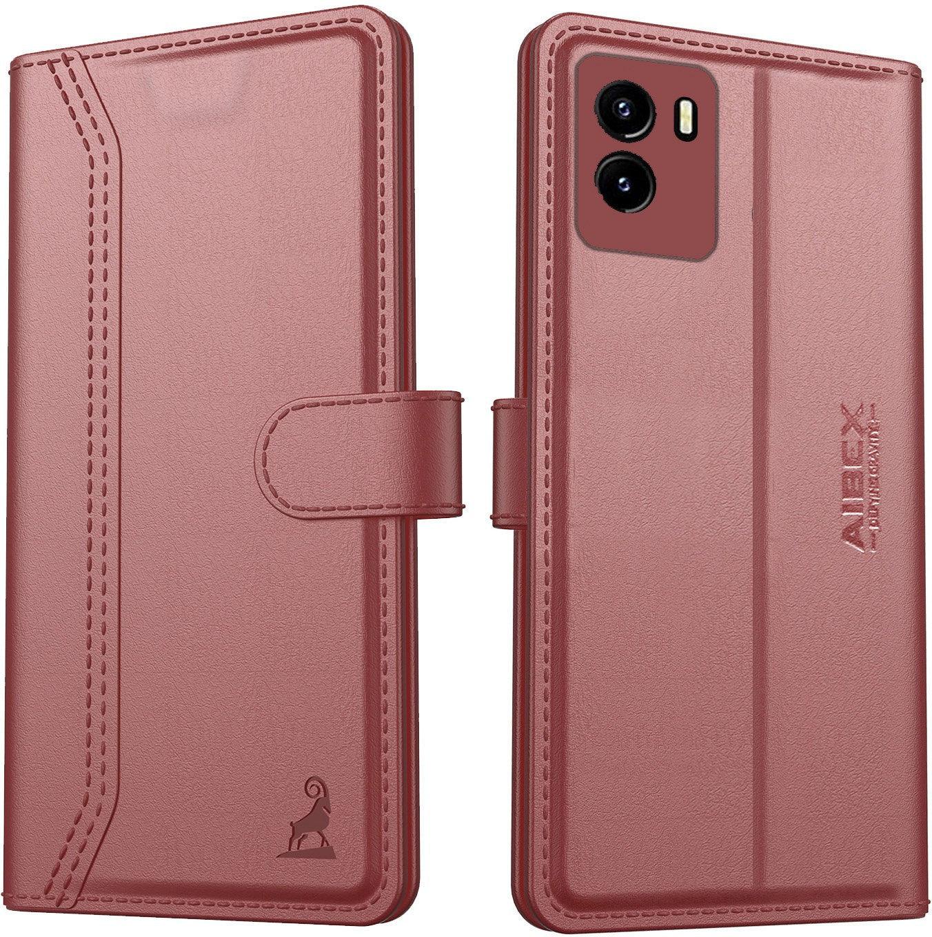 Vivo Y15s 2022 / Y01 Aibex PU Leather Flip Cover Foldable Stand & Pocket Magnetic Closure - Aibex