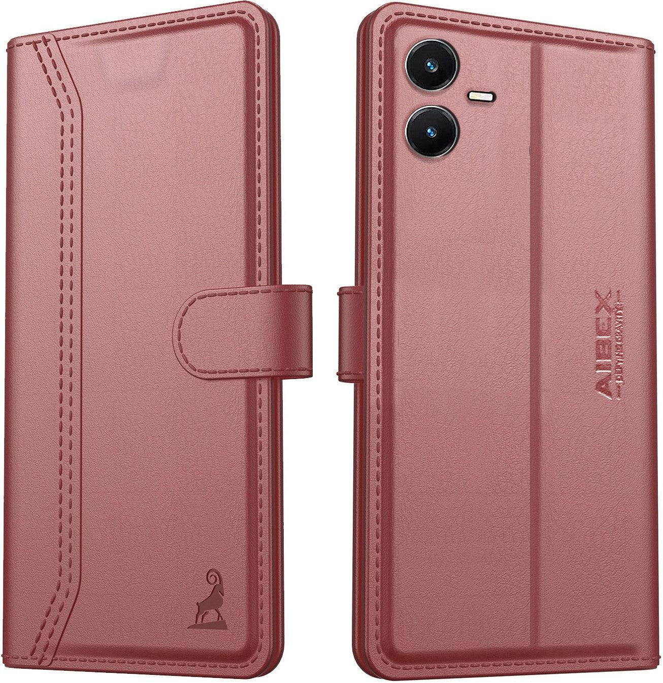 Vivo Y22 Aibex PU Leather Flip Cover Foldable Stand & Pocket Magnetic Closure - Aibex