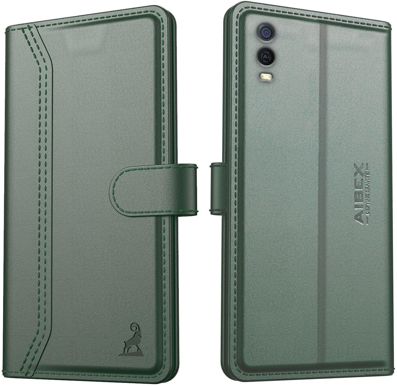 Vivo Y3s Aibex PU Leather Flip Cover Foldable Stand & Pocket Magnetic Closure - Aibex