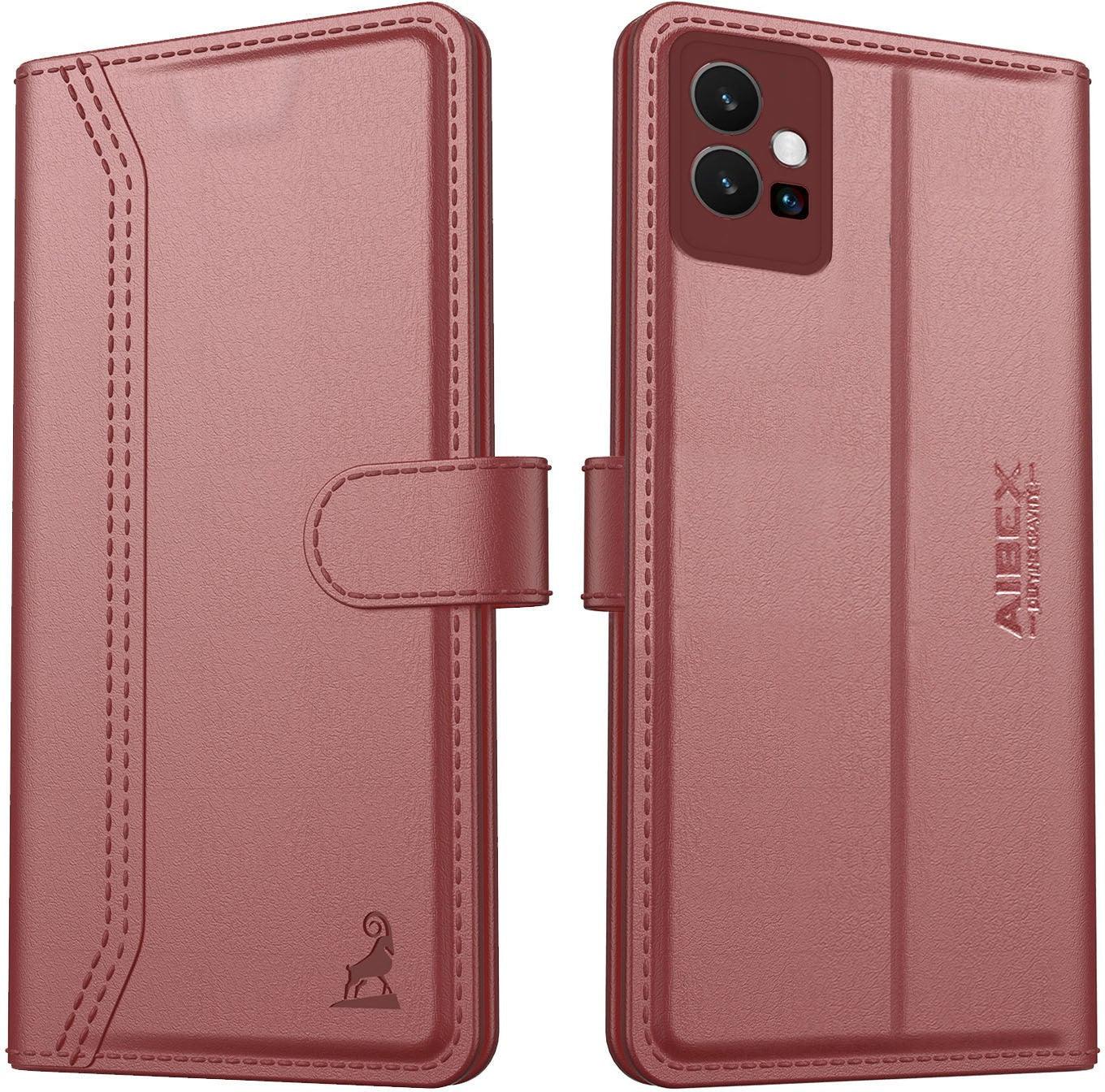 Vivo Y75 5G / Vivo T1 5G / iQOO Z6 5G Aibex PU Leather Flip Cover Foldable Stand & Pocket Magnetic Closure - Aibex