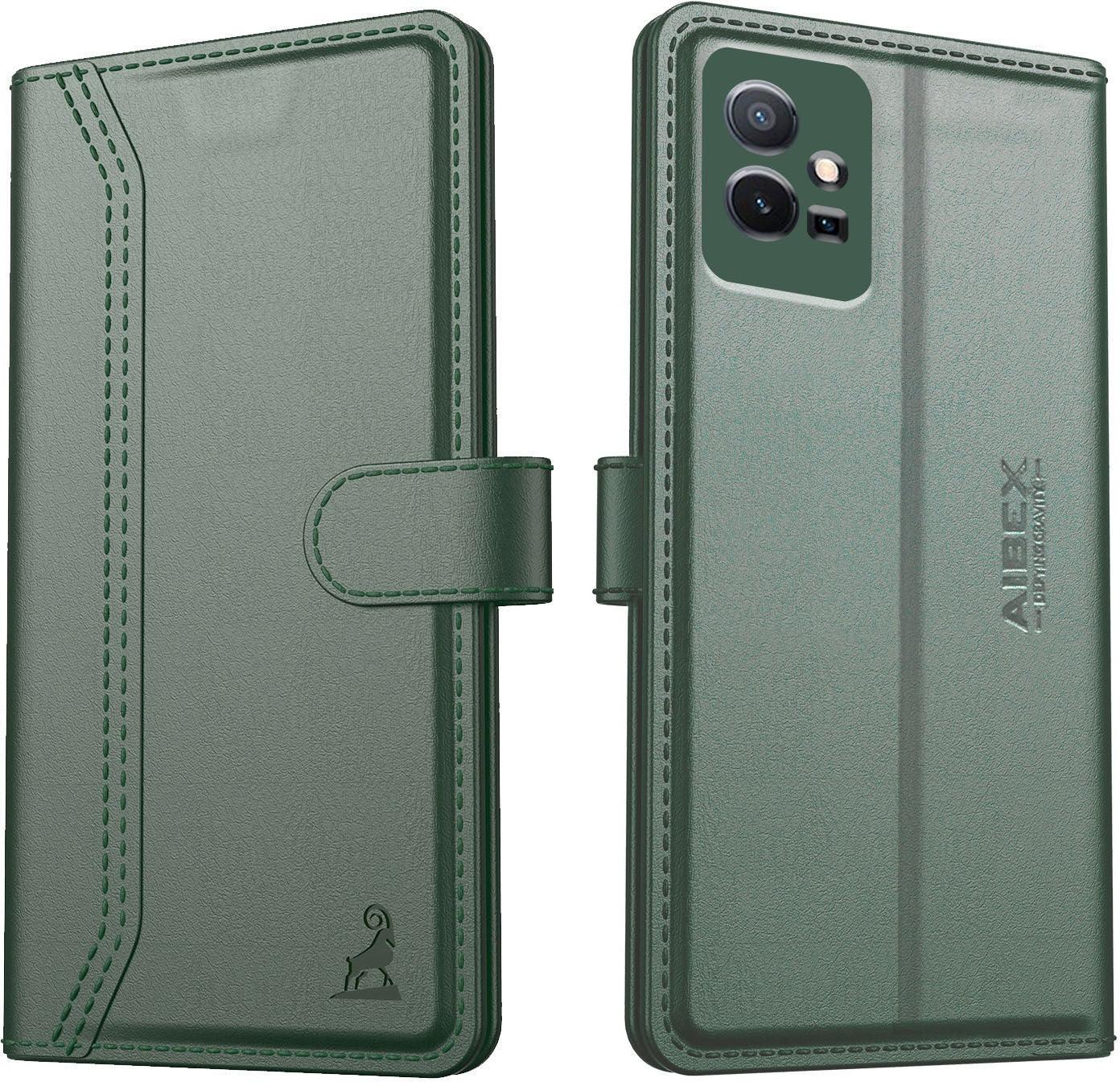 Vivo Y75 5G / Vivo T1 5G / iQOO Z6 5G Aibex PU Leather Flip Cover Foldable Stand & Pocket Magnetic Closure - Aibex