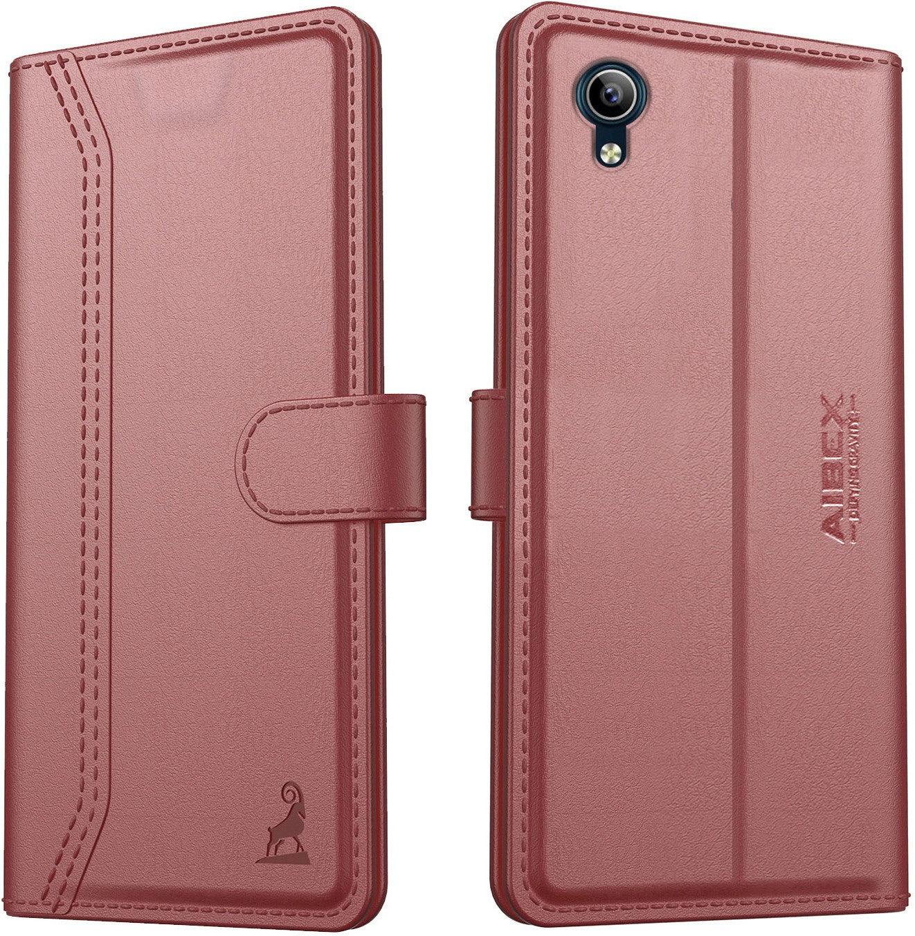 Vivo Y91i / Vivo 1820 Aibex PU Leather Flip Cover Foldable Stand & Pocket Magnetic Closure - Aibex