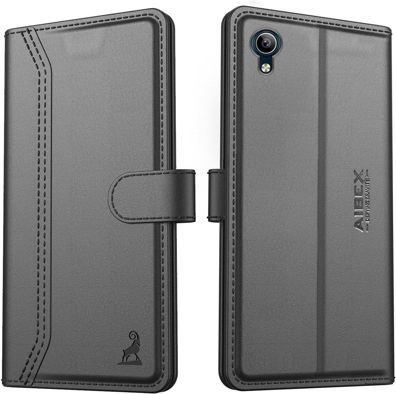 Vivo Y91i / Vivo 1820 Aibex PU Leather Flip Cover Foldable Stand & Pocket Magnetic Closure - Aibex