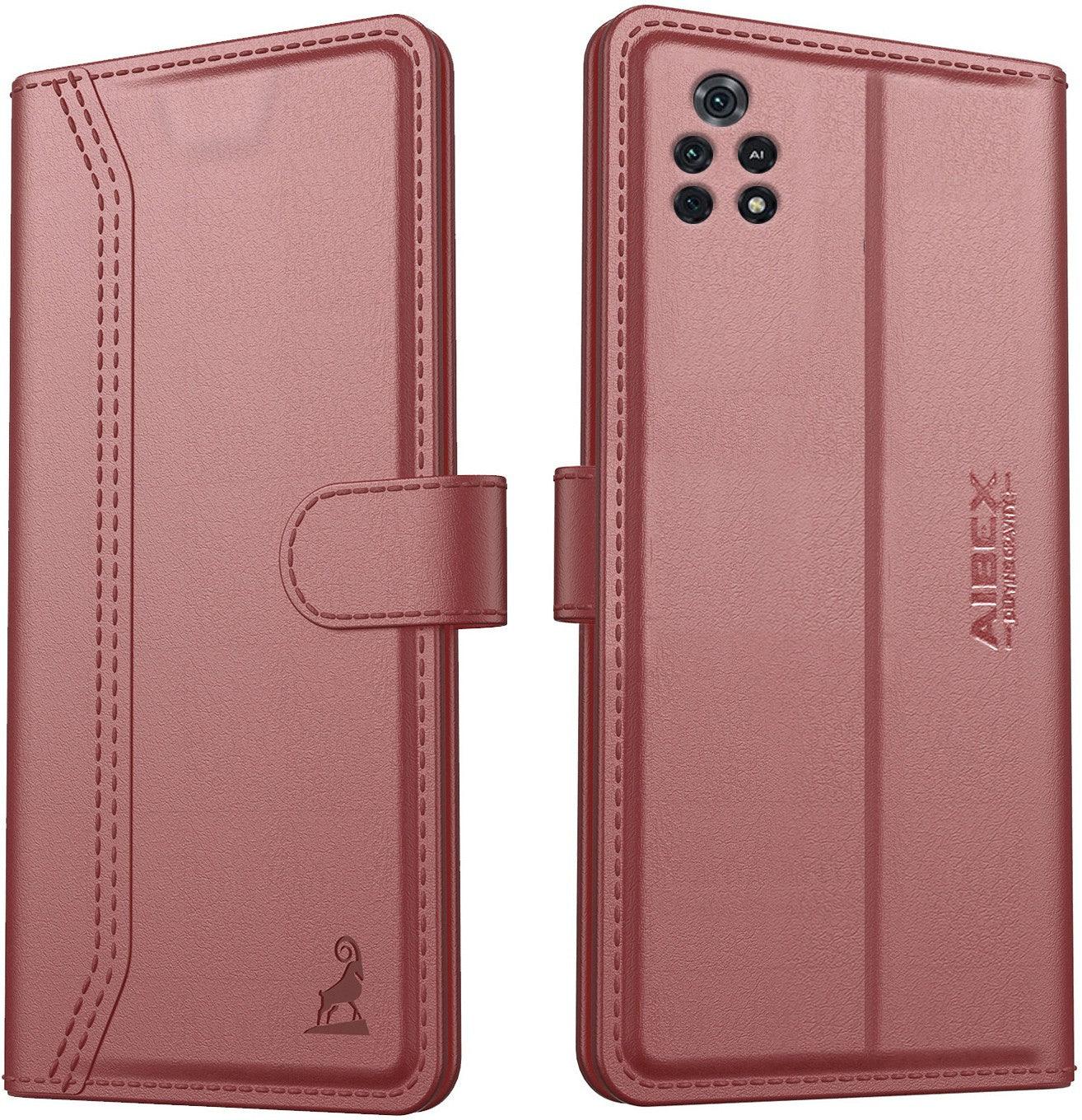 Xiaomi Poco M4 Pro 4G Aibex PU Leather Flip Cover Foldable Stand & Pocket Magnetic Closure - Aibex