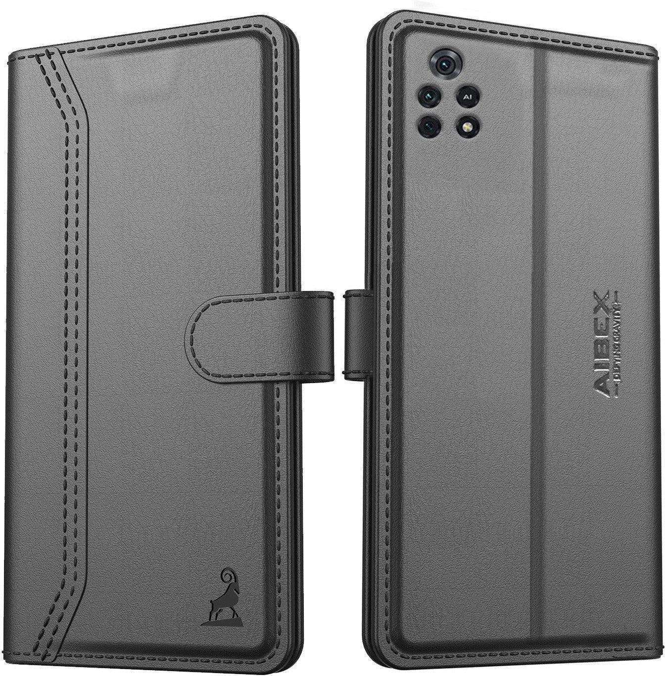 Xiaomi Poco M4 Pro 4G Aibex PU Leather Flip Cover Foldable Stand & Pocket Magnetic Closure - Aibex
