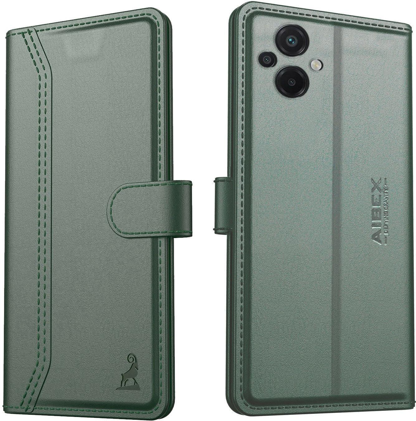 Xiaomi Poco M5 Aibex PU Leather Flip Cover Foldable Stand & Pocket Magnetic Closure - Aibex