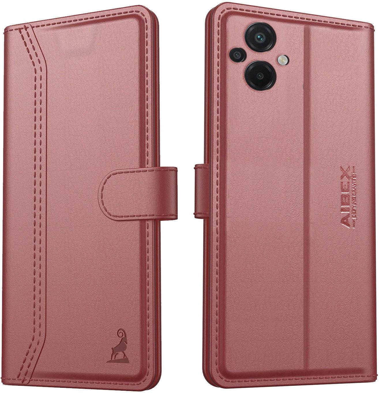 Xiaomi Poco M5 Aibex PU Leather Flip Cover Foldable Stand & Pocket Magnetic Closure - Aibex