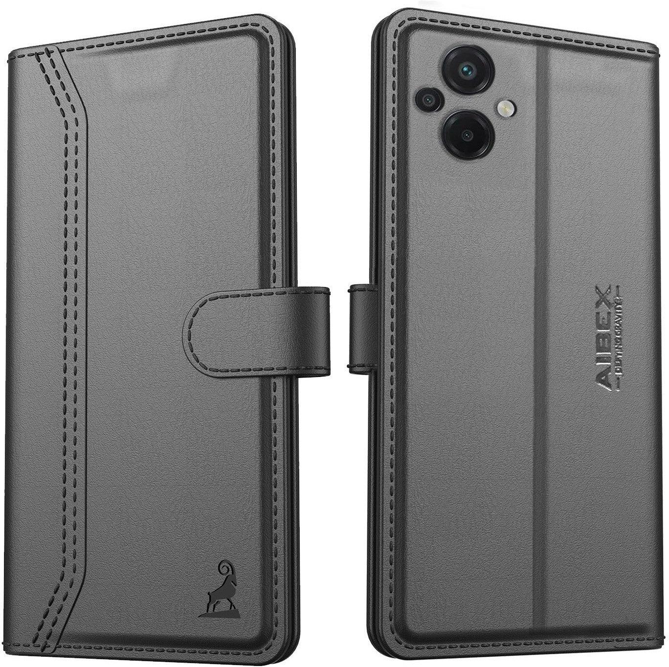 Xiaomi Poco M5 Aibex PU Leather Flip Cover Foldable Stand & Pocket Magnetic Closure - Aibex