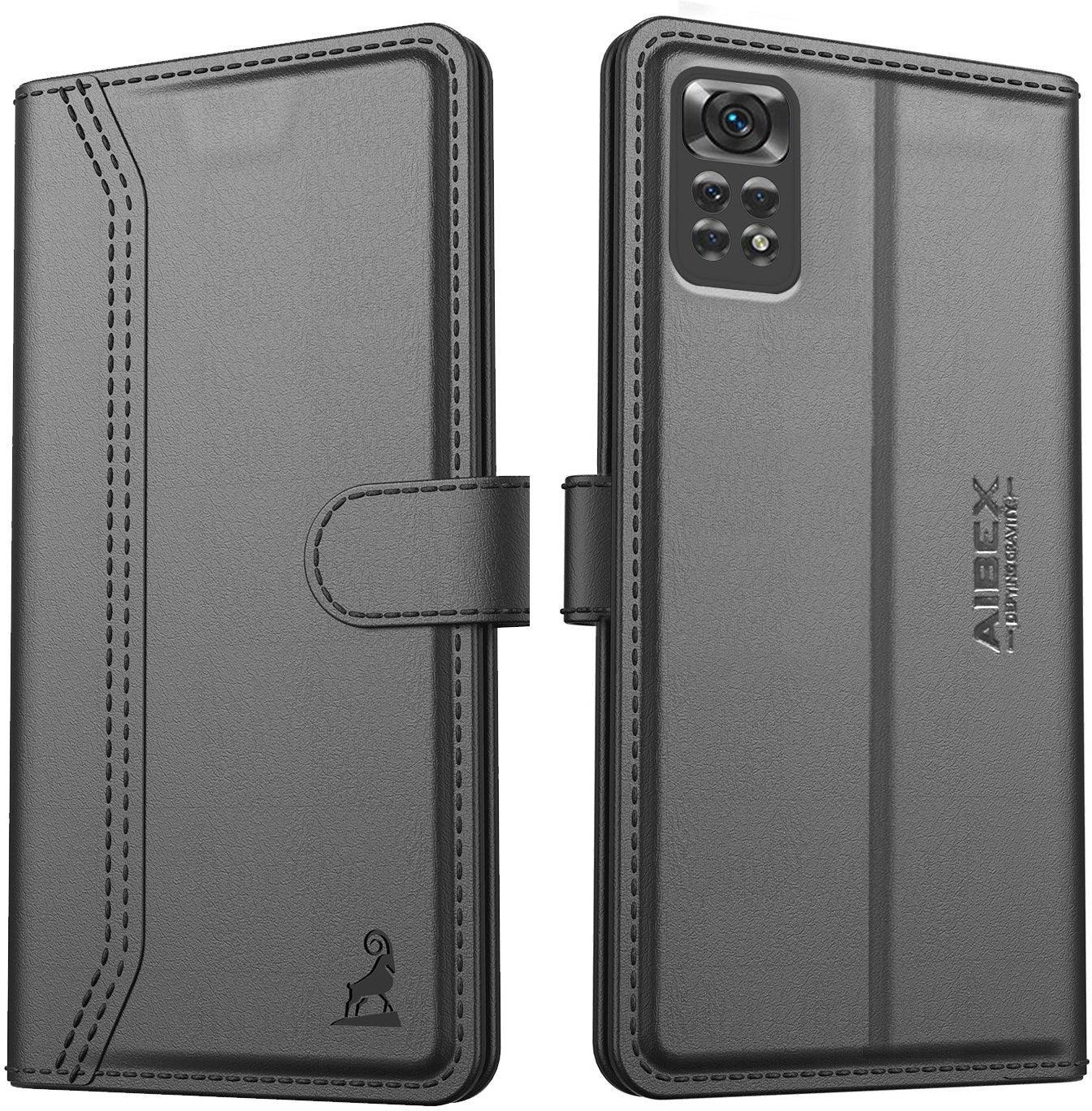 Xiaomi Redmi Note 11 Aibex PU Leather Flip Cover Foldable Stand & Pocket Magnetic Closure - Aibex