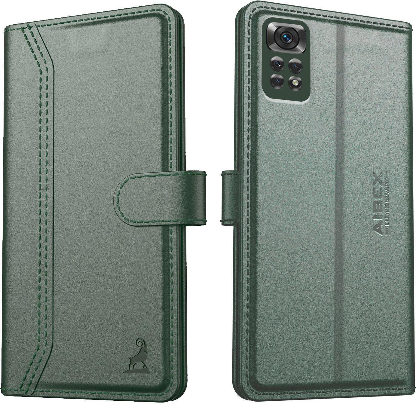 Xiaomi Redmi Note 11 Aibex PU Leather Flip Cover Foldable Stand & Pocket Magnetic Closure - Aibex