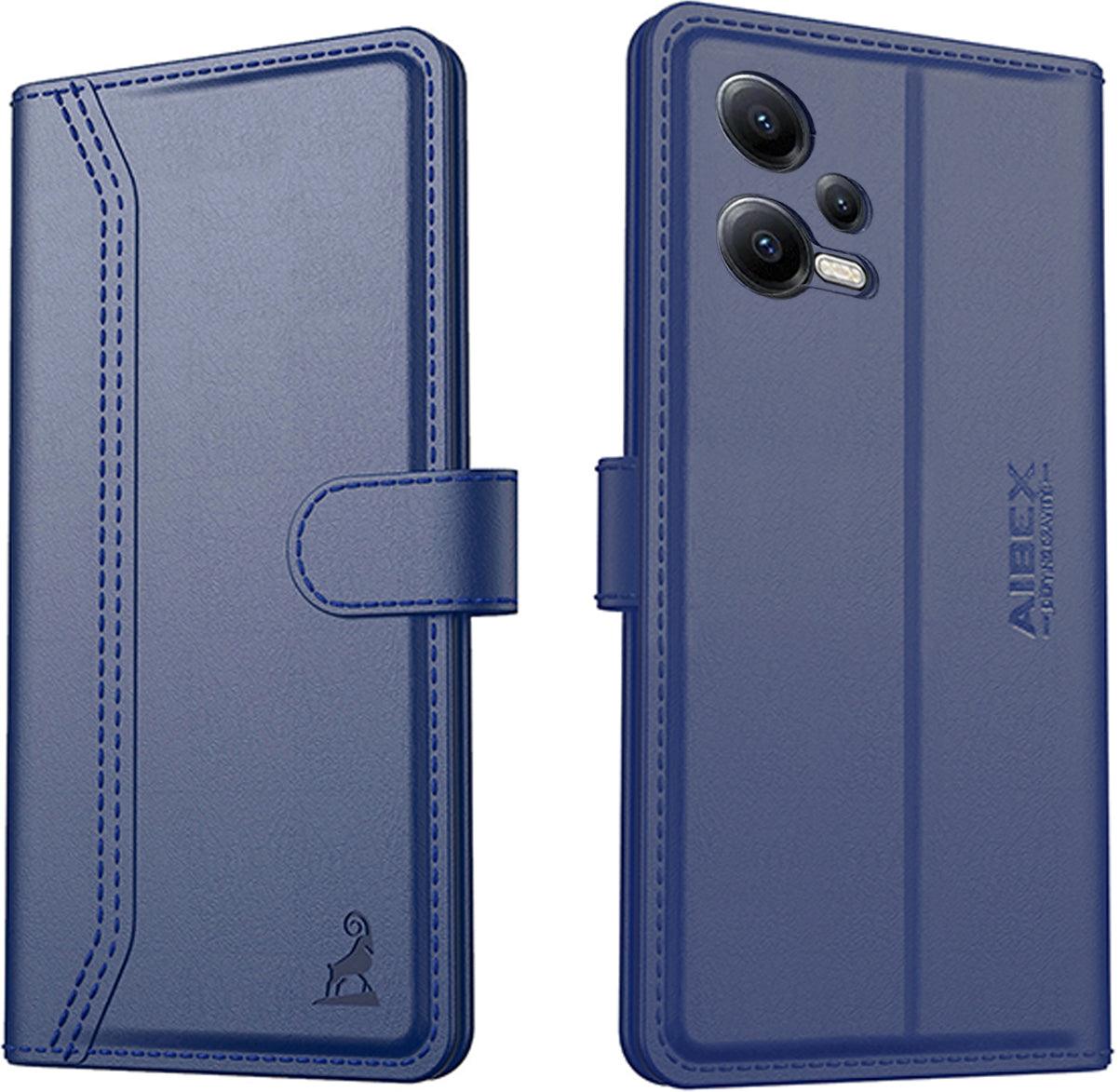 Xiaomi Redmi Note 12 5G / Poco X5 5G Aibex PU Leather Flip Cover Foldable Stand & Pocket Magnetic Closure - Aibex