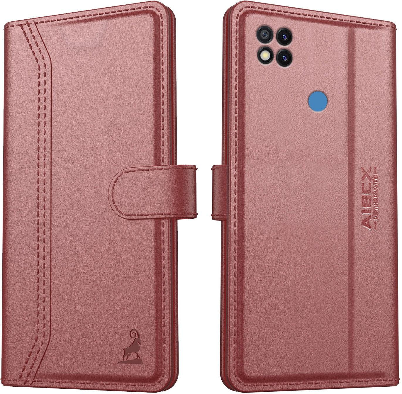 Xiaomi Poco C31 / Redmi 9 Aibex PU Leather Flip Cover Foldable Stand & Pocket Magnetic Closure - Aibex