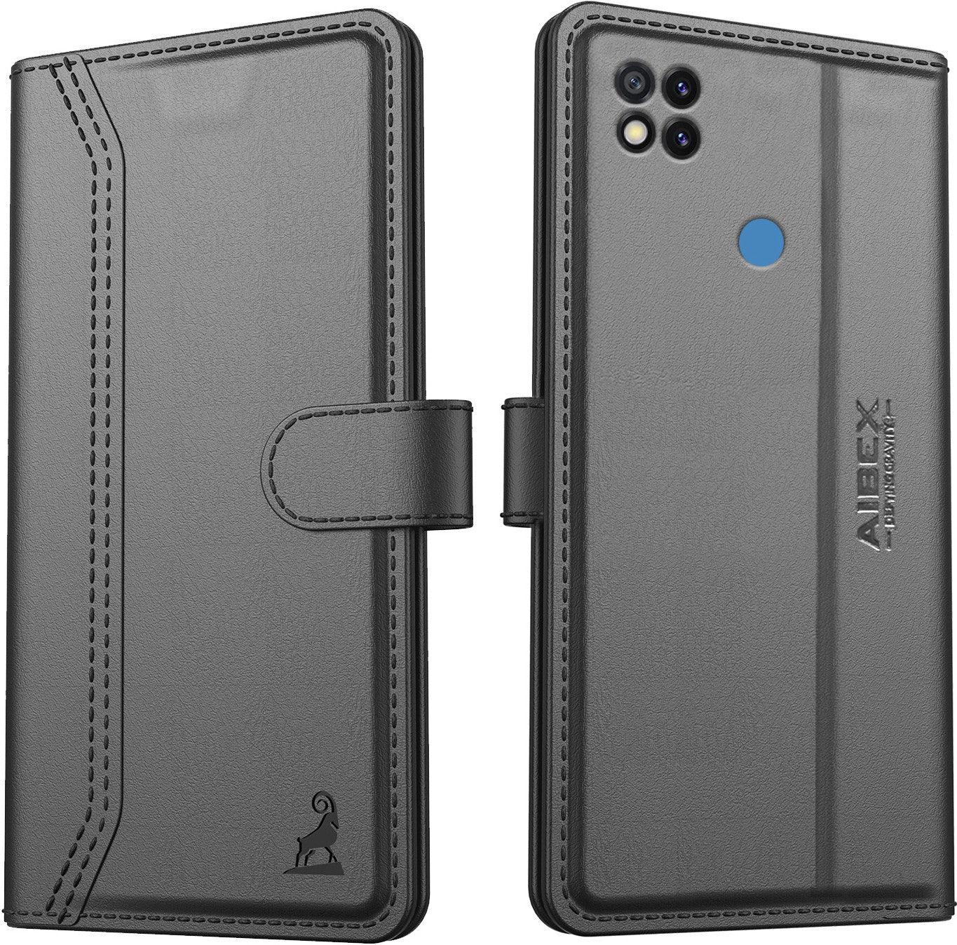 Xiaomi Poco C31 / Redmi 9 Aibex PU Leather Flip Cover Foldable Stand & Pocket Magnetic Closure - Aibex