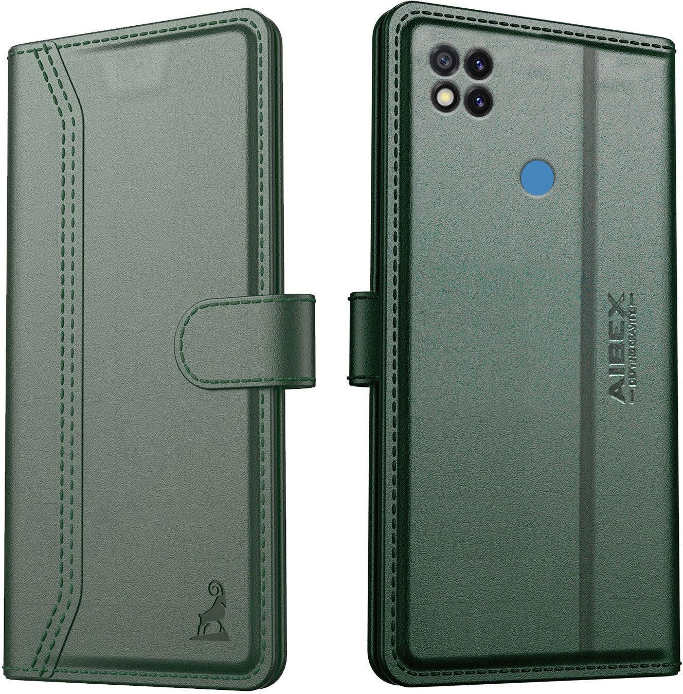 Xiaomi Poco C31 / Redmi 9 Aibex PU Leather Flip Cover Foldable Stand & Pocket Magnetic Closure - Aibex