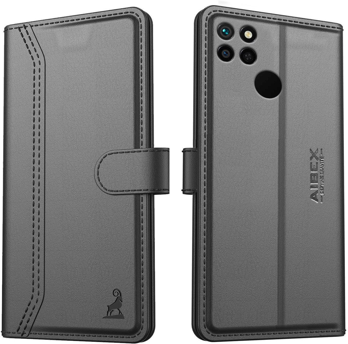 Xiaomi Redmi 10 Aibex PU Leather Flip Cover Foldable Stand & Pocket Magnetic Closure - Aibex