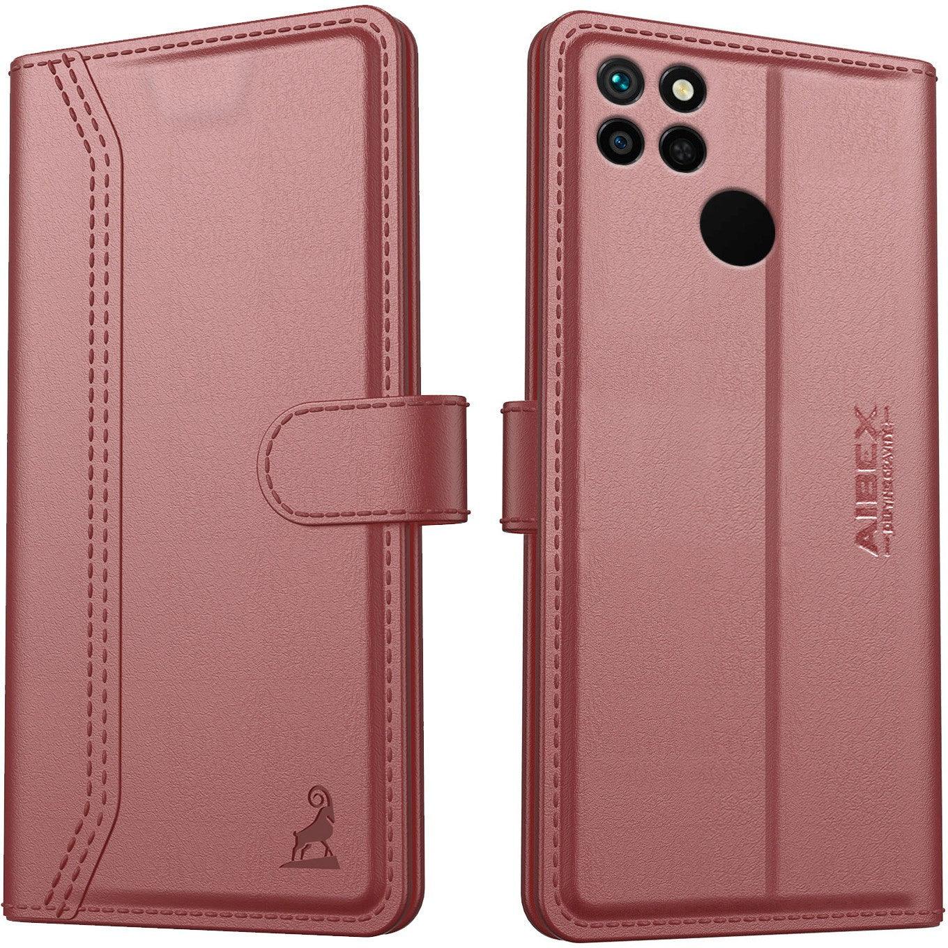 Xiaomi Redmi 10 Aibex PU Leather Flip Cover Foldable Stand & Pocket Magnetic Closure - Aibex