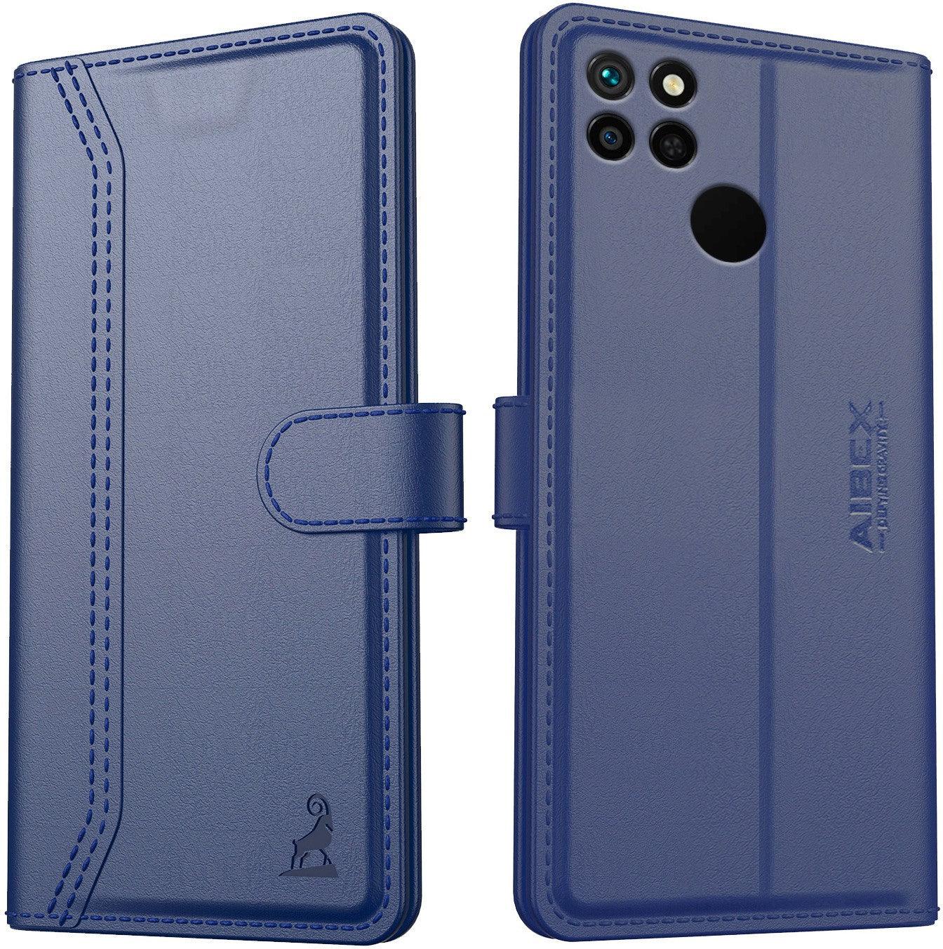 Xiaomi Redmi 10 Aibex PU Leather Flip Cover Foldable Stand & Pocket Magnetic Closure - Aibex