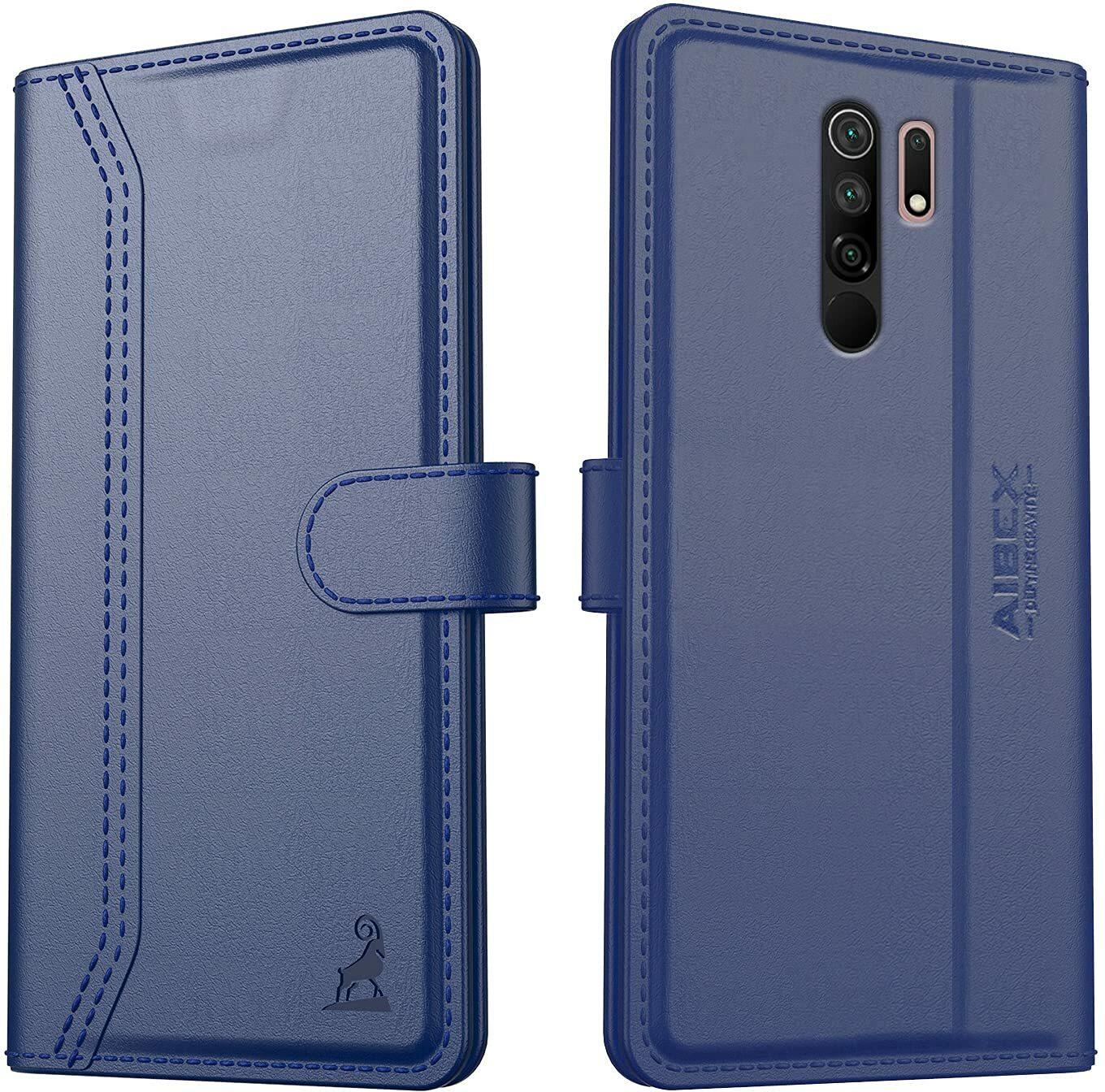 Xiaomi Redmi 9 Prime / Poco M2 Aibex PU Leather Flip Cover Foldable Stand & Pocket Magnetic Closure - Aibex