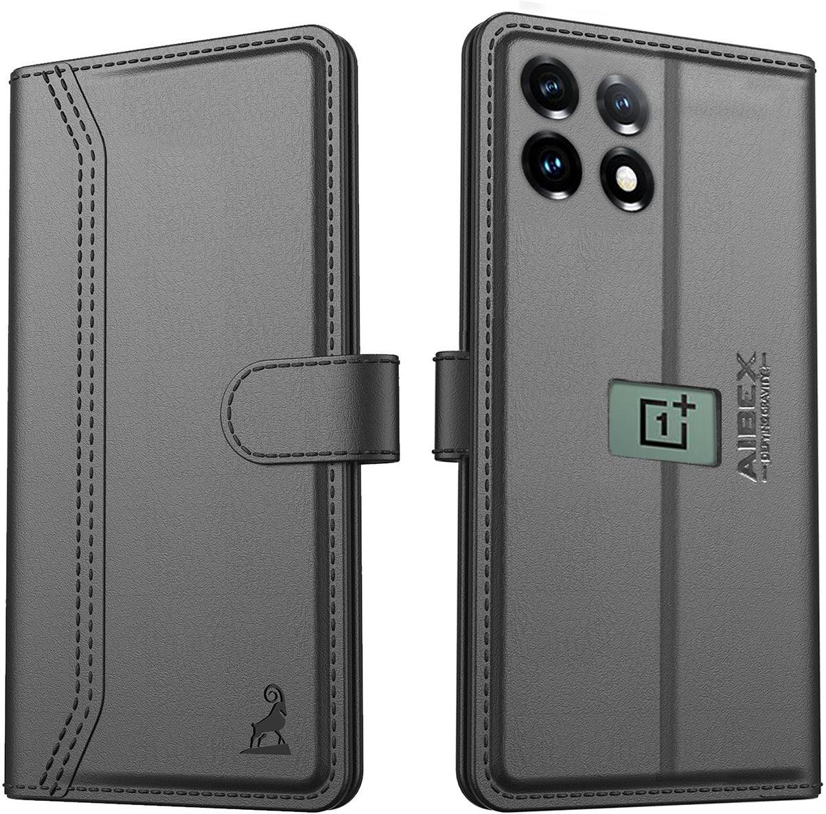 OnePlus 11 5G Aibex PU Leather Flip Cover Foldable Stand & Pocket Magnetic Closure - Aibex