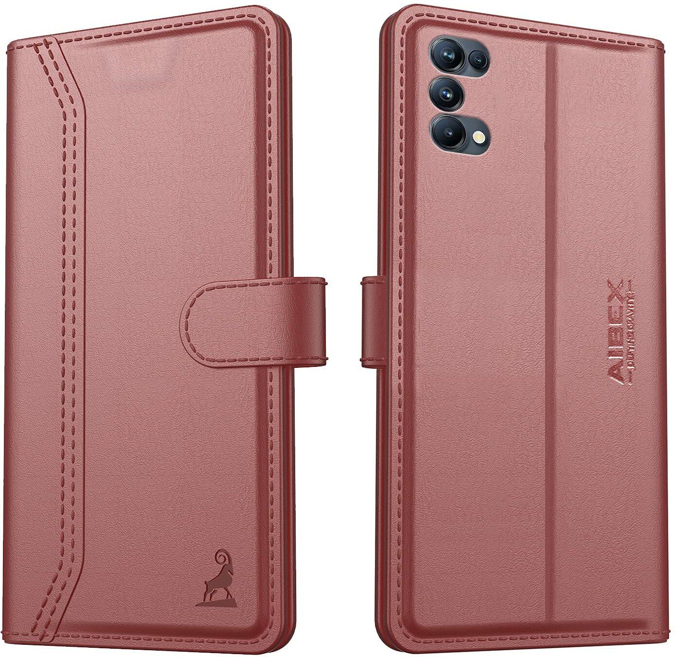 Oppo A74 5G Aibex PU Leather Flip Cover Foldable Stand & Pocket Magnetic Closure - Aibex