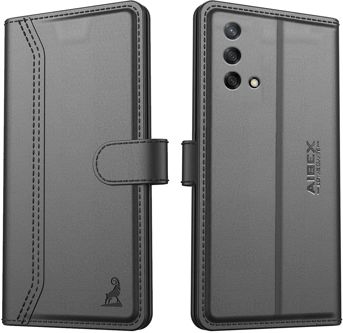 Oppo F19 / Oppo F19s Aibex PU Leather Flip Cover Foldable Stand & Pocket Magnetic Closure - Aibex